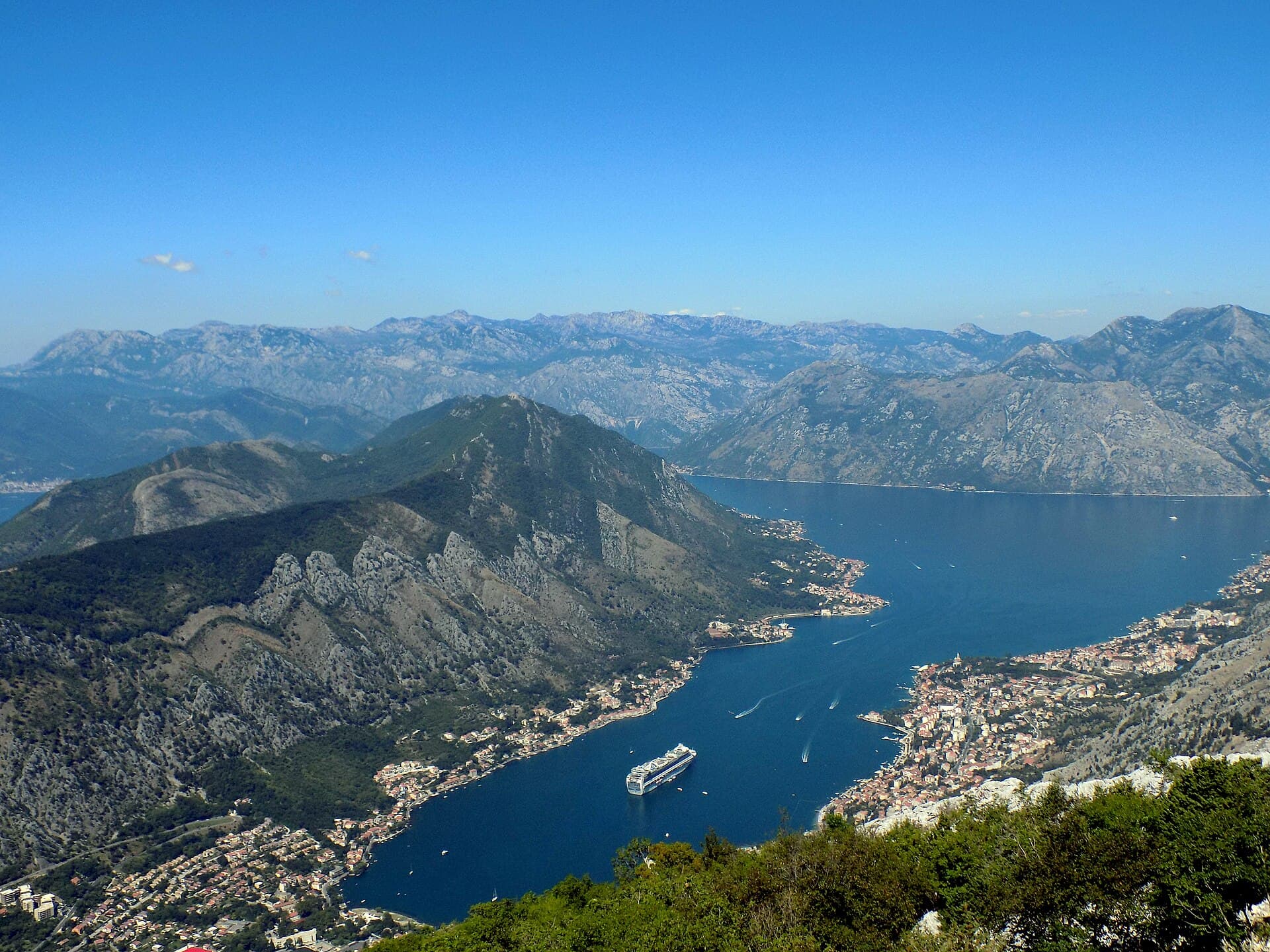 Boka Bay mountain and coastline backdrop in Montenegro
